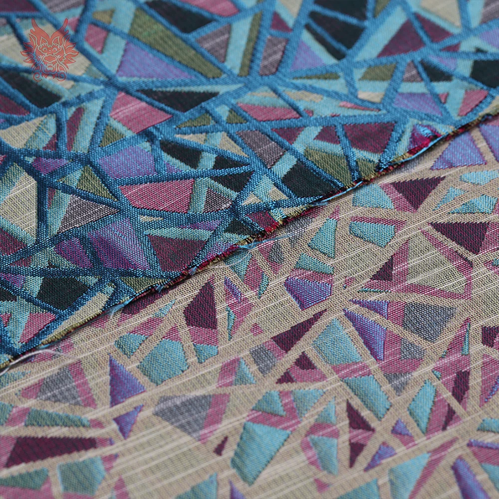 Французский стиль Геометрические trangle жаккардовая парча ткань для платья telas