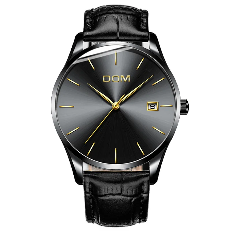 Мужские часы DOM новые точные стальные простые глубина 30 м водонепроницаемость