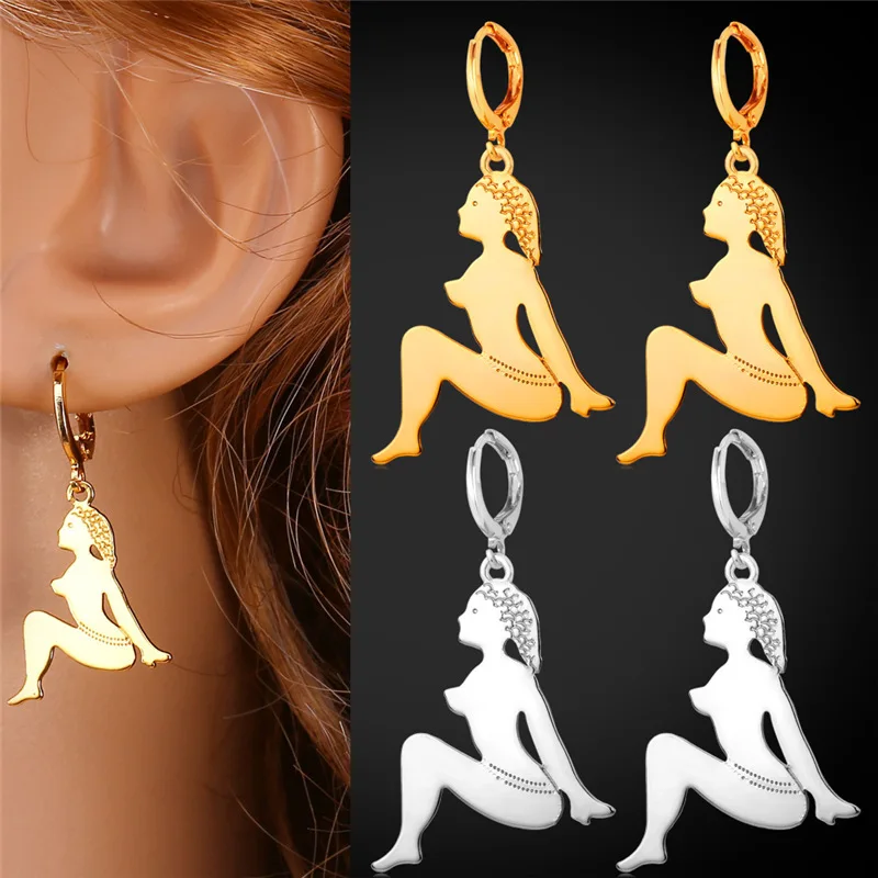 

Cute Figure Drop Earrings Fashion Jewelry New Arrivals Sale Gold Color Earrings For Women Beauty E1176
