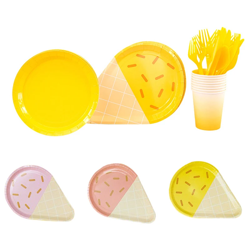 Одноразовая тарелка в форме мороженого 8 шт./лот|Одноразовая посуда для