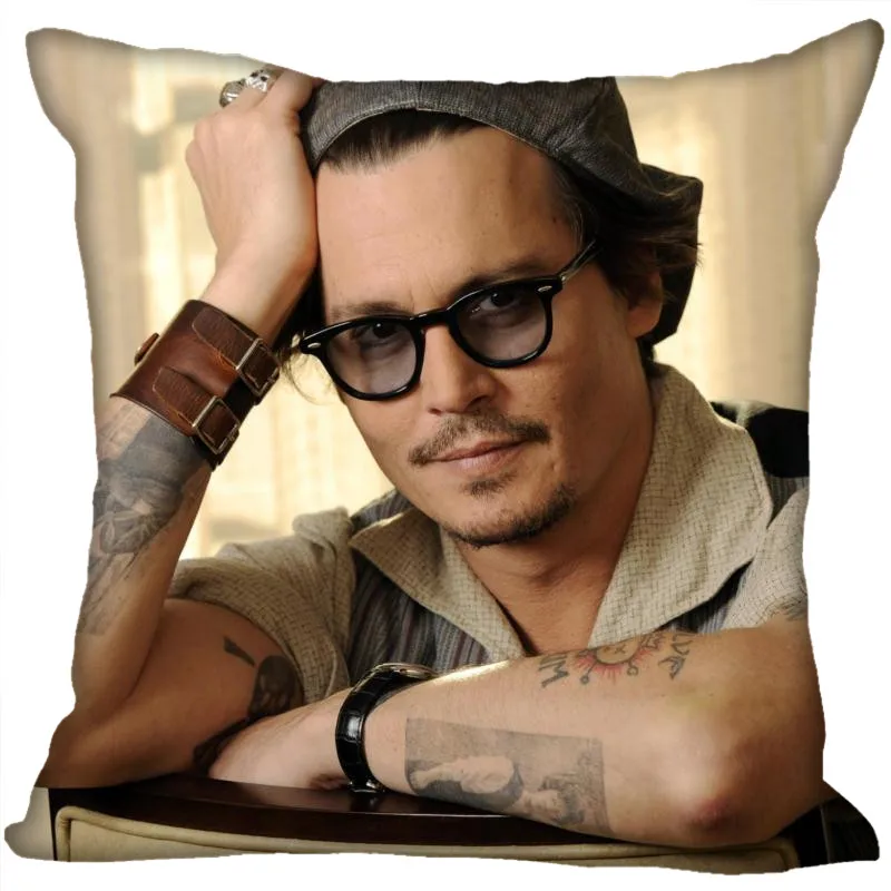 Пользовательские фильмы звезды наволочки на подушку с принтом «Johnny Depp» квадратная наволочка Рождество на молнии наволочка 40*40 см, 45*45 см(с одной стороны - Цвет: Pillowcase 5