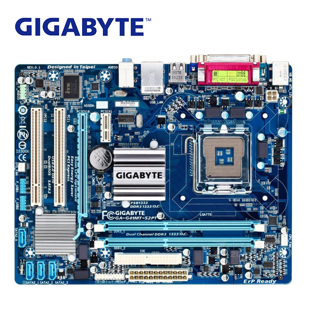 

Материнская плата LGA 775 для Intel G41 Gigabyte GA-G41MT-S2PT DDR3 8G G41MT-S2PT системная плата для настольного ПК Micro ATX VGA б/у