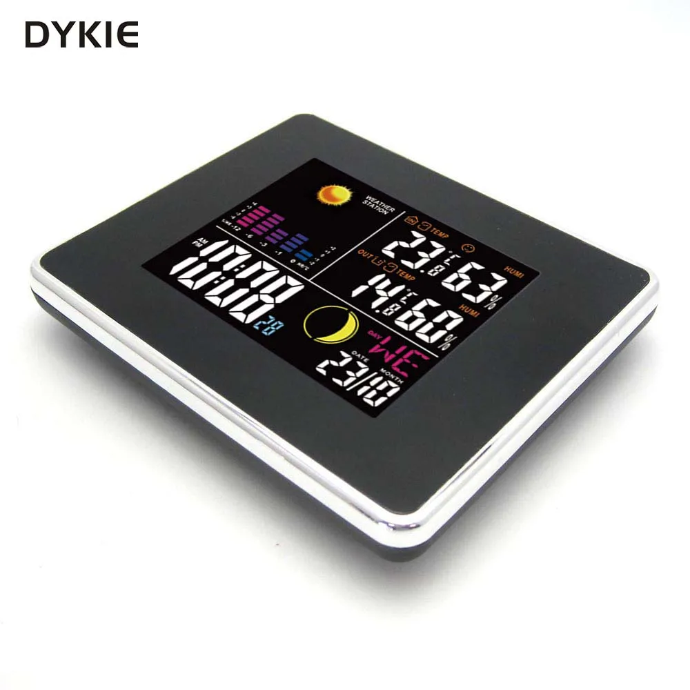 DYKIE 433 мГц RF беспроводной Метеостанция черный Крытый Открытый термометр