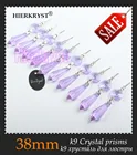 HIERKRYST 10 шт.лот фиолетовая люстра стеклянные кристаллы лампа Призмы Запчасти сосулька подвесные Подвески 38 мм 1,49 