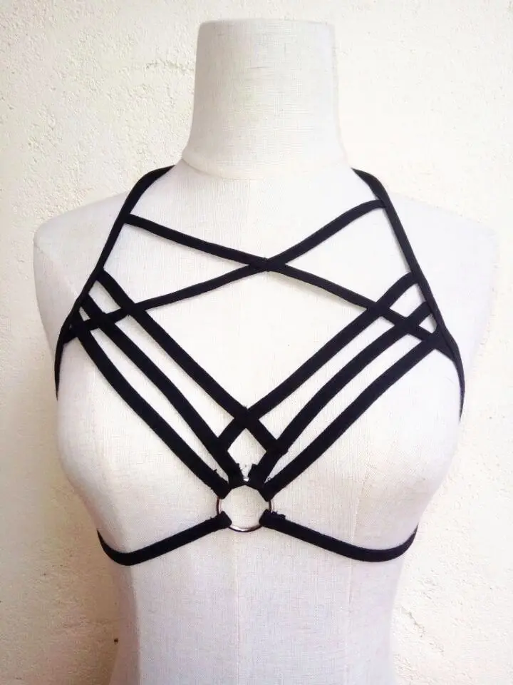 

fetish Halter Bra sexy Cupless bondage open bra Erotic Studded harness sex Game products Teasing fancy play punish slave Cages