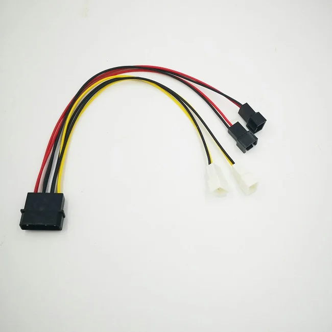 10 шт./лот UL 22AWG 4 контактный IDE Molex к вентилятору 3 источник питания 2*12 В 5 в кабель