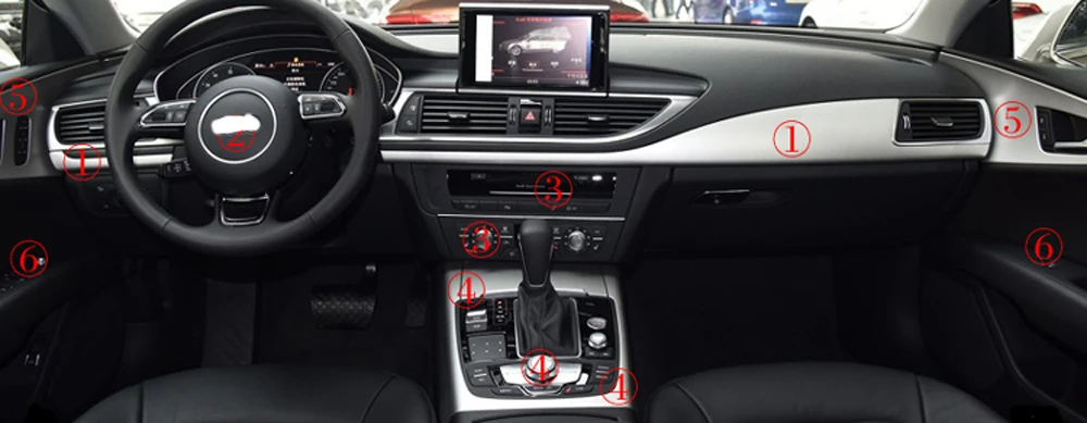 Для Audi A7 2011- внутренняя Центральная панель управления дверная ручка 3D/5D наклейки из углеродного волокна наклейки аксессуары для автомобиля