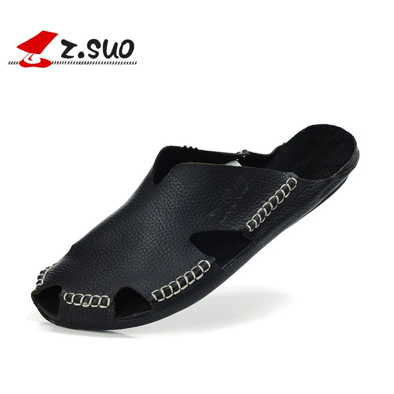 Z. Suo/брендовые Летние повседневные мужские вьетнамки для отдыха сандалии и