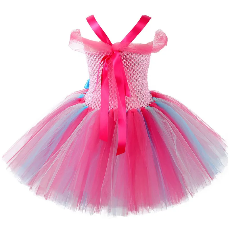 PRINCESS Kids Baby Girl Clothes Trolls Party Dress Headbands Set Halloween Cosplay Poppy Costume Girls Tutu Dresses W137 | Детская