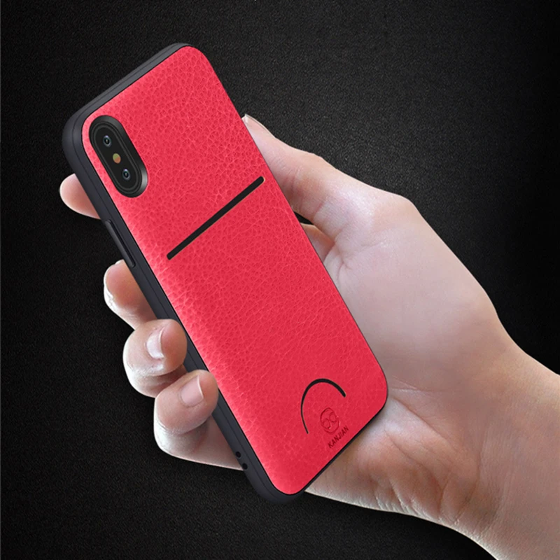 Роскошный чехол из искусственной кожи с зернистой фактурой для iPhone X 8 7 Plus