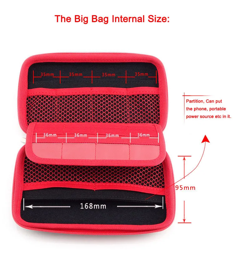 Портативная сумка для хранения электронных гаджетов для HDD, телефона, usb-кабеля, u-диска, sd-карты, power Bank, аксессуары для путешествий, чехол-Органайзер