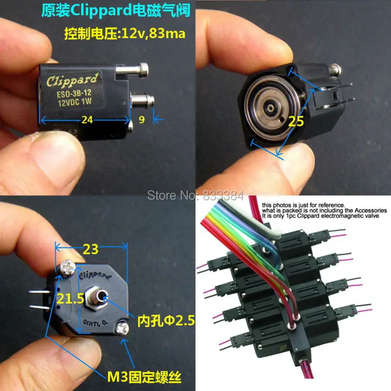 2 шт. Новый Clippard электромагнитный клапан ESO 3B 12 в 1 Вт В 83ma Высокое качество