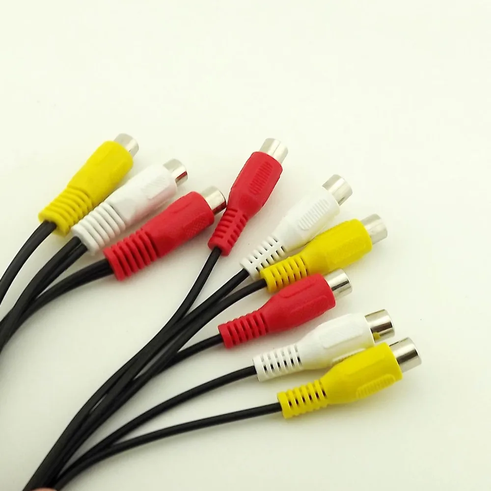 10pcs Composite 3 RCA Female to 6 Jack Audio Video Cable Adapter 1FT/30CM | Компьютеры и офис