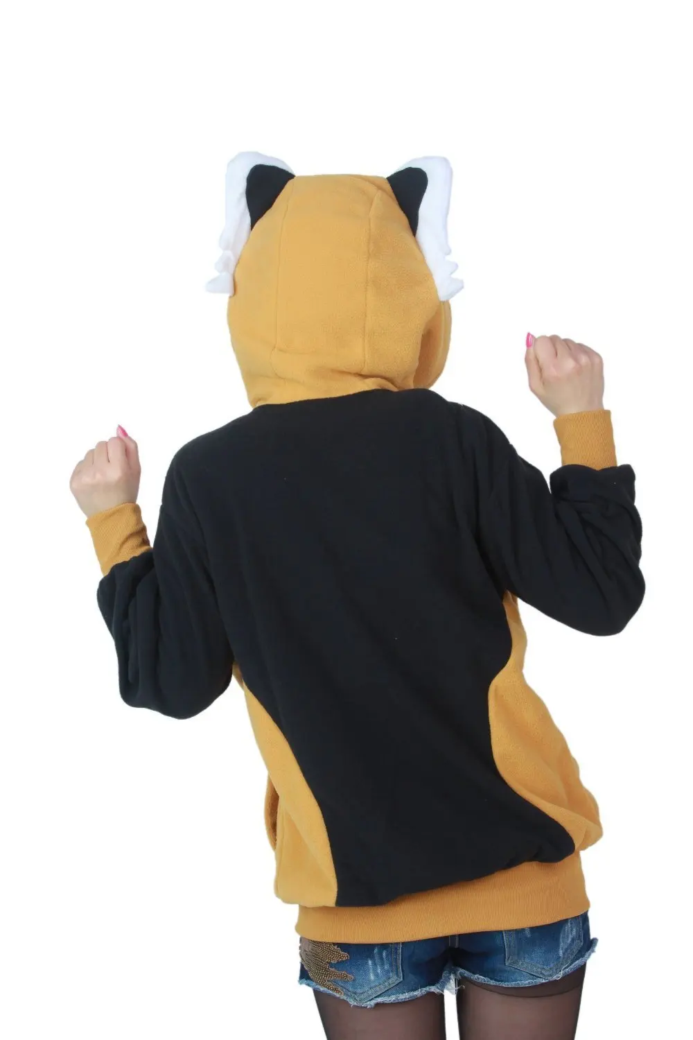 Милый косплей аниме костюм енота уши лицо хвост молния толстовка с капюшоном