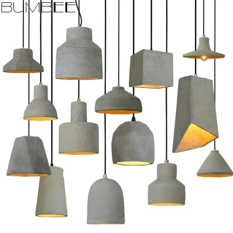 American Retro Pendant Lights Cement Cafe Dining Room Hanglamp Bar Lighting Modern Luminaire Suspendu Lamparas Lustre Lighting