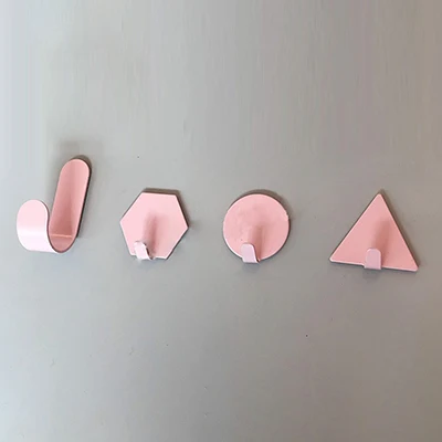 pink 4 шт./компл. украшения ключи крюк и петля нейлон-клейкие для одежды пальто для хранения держатель Ванная комната Инструменты Крюк домашний декор для стен, декор для стены, Декор для стен - Цвет: pink