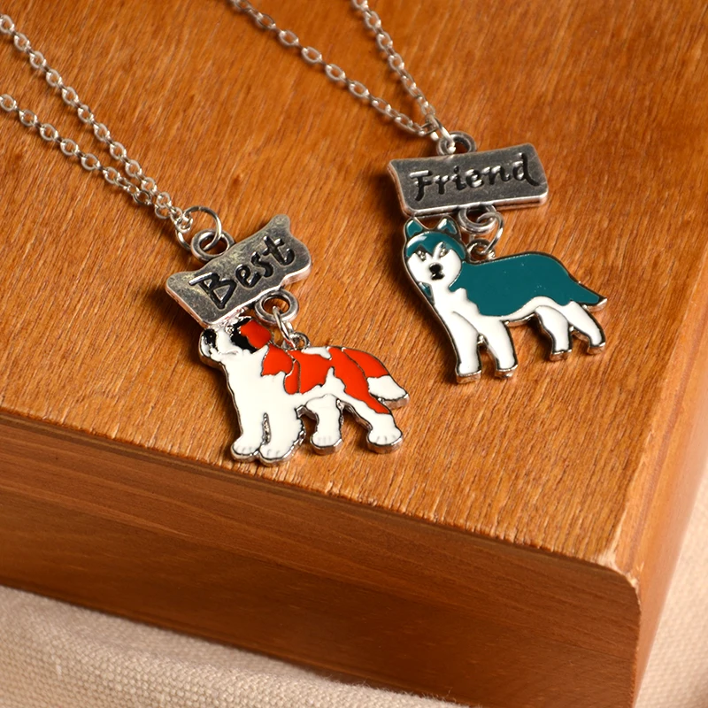 2 шт./компл. подвеска в виде голубой Хаски для любителей собак|dog lovers|women necklacebest friend