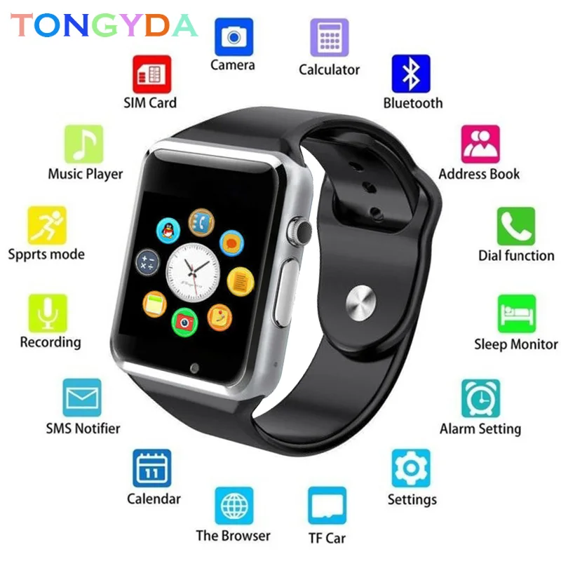 Шагомер спортивные Смарт часы Bluetooth наручные с сим камерой Smartwatch для Android