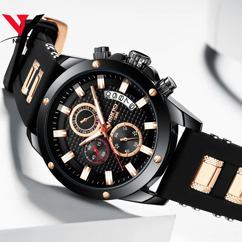 Relogio NIBOSI 2019 Мужские кварцевые часы лучший бренд Роскошные спортивные мужские