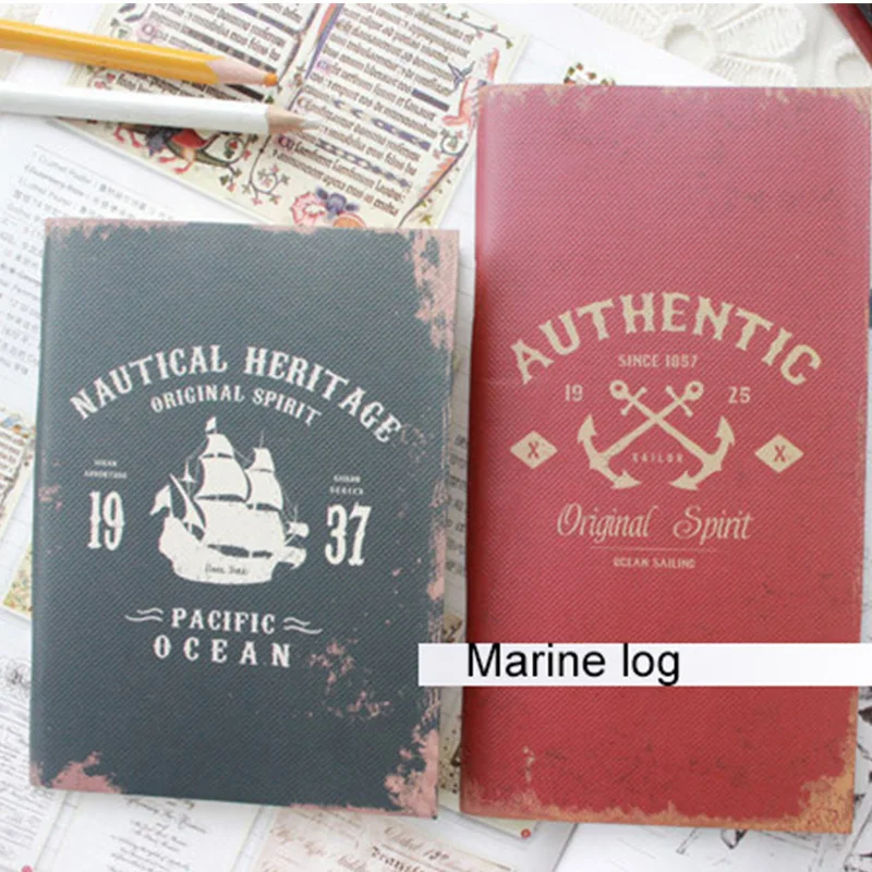 Hot Marine log School notebook Diary Notepad paper 24 Sheets Travel Journal soft Copybook Office Supplies wholesale | Канцтовары для