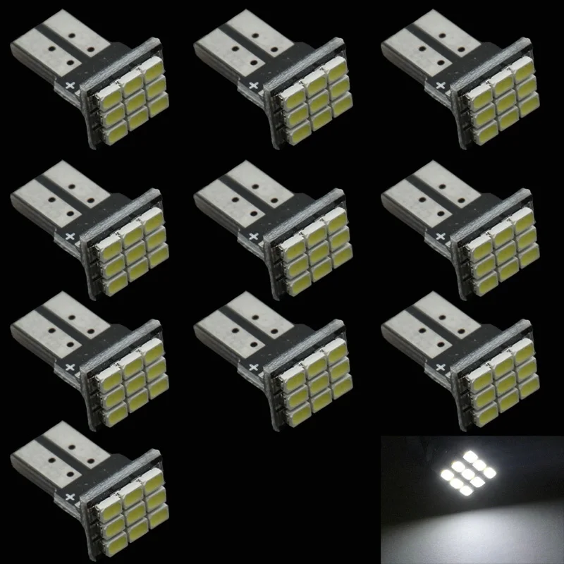 Lcare 10 шт./лот Белый T10 9 smd 1206 Супер яркая автомобильная светодиодная