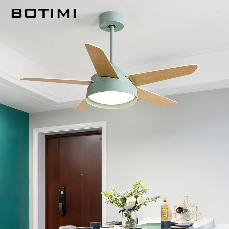 BOTIMI Nordic 220V Потолочная люстра вентилятор для Гостиная 42 дюймов Ventilador de techo потолочный вентилятор с подсветкой на пульте Функция охлаждения лампы