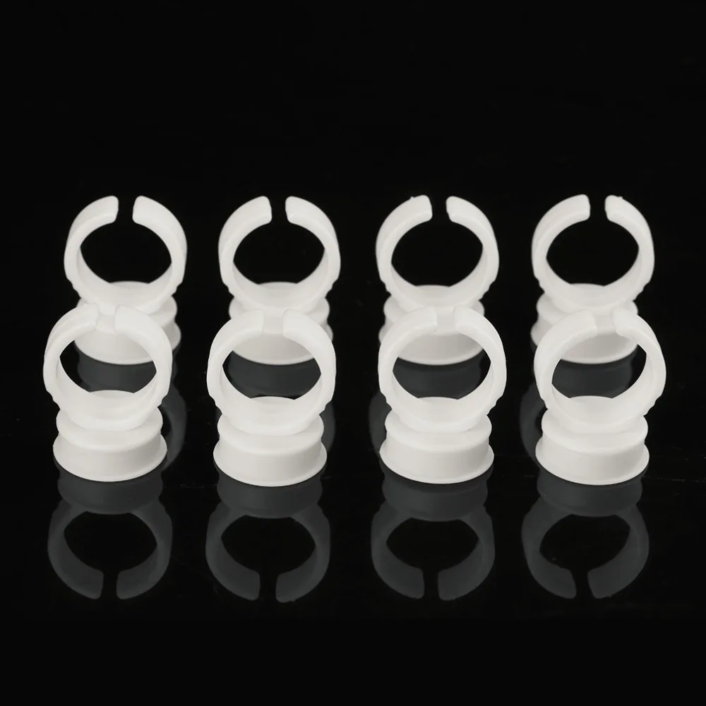 Новые 100 шт оптом пластиковые белые татуировки чернил кольцо для бровей