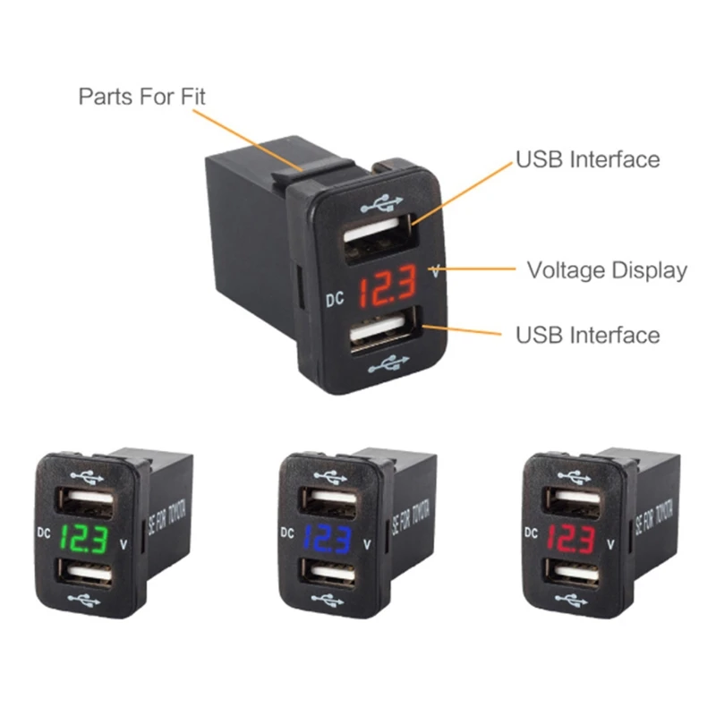 DC 12 В USB гнездо зарядное устройство измеритель напряжения вольтметр