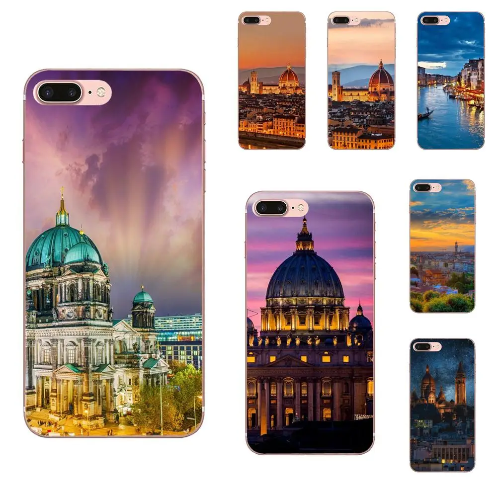 Итальянские городские здания в ночное время для Huawei P7 P8 P9 P10 P20 P30 Lite Mini Plus Pro 2017 2018
