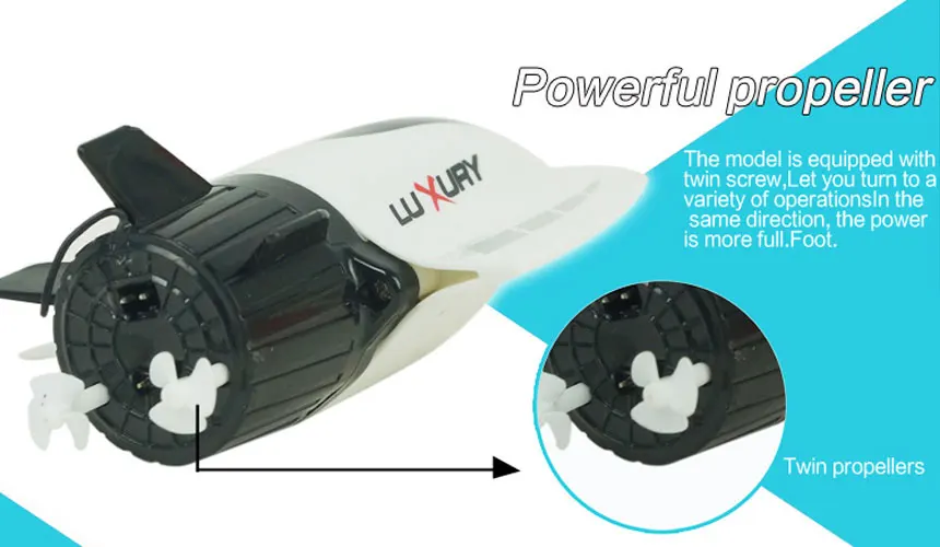 Radio Remote Control Mini RC Submarine Racing Boat Toy Speedboat White |