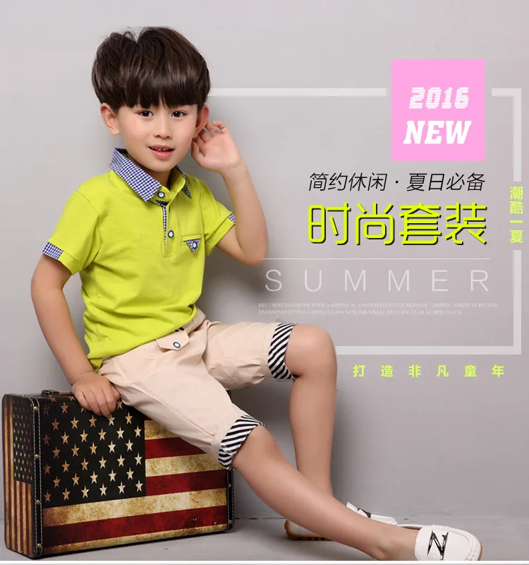 2020 new Children's clothes Shirt + Shorts Summer suit boy clothing sets Fashion Style Kids 2Pcs for 5 6 8 9 10 12 years | Детская