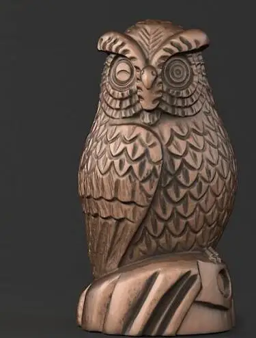 3d модель рельеф для станок цифрового управления принтером в STL формат файла Сова