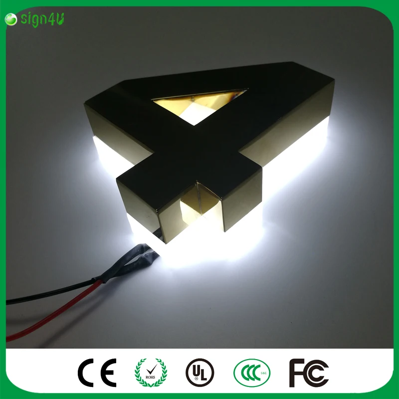 В отеле открытый золото металл с подсветкой LED номер дома знак гостиничный