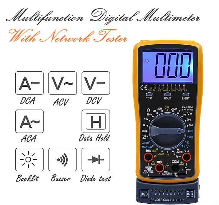 Оригинальный уникальный и креативный Цифровой мультиметр DT4300A тестирование
