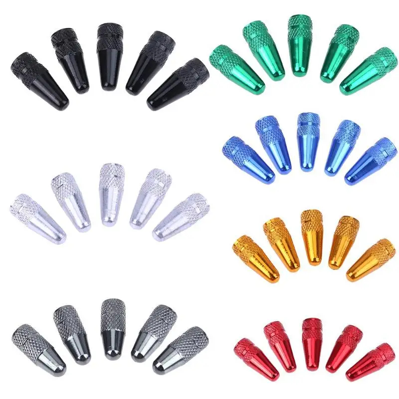 

5pcs Aluminum Alloy Road MTB Track Racing Bike Tube Tyre Bicycle Tire Wheel French Valve Cap Air Valve Covers 6 colors