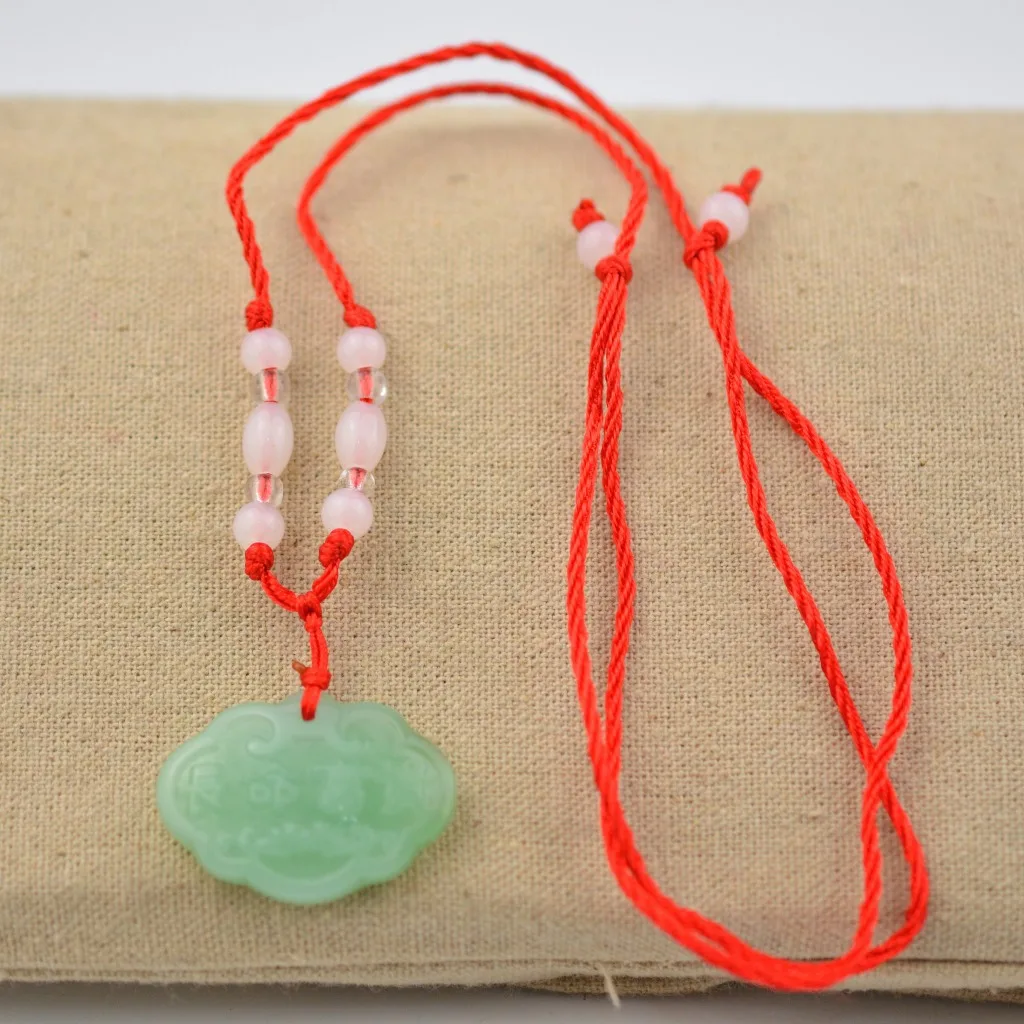 Унисекс подвес ожерелье Jadeite Lotus Amulet Подвеска пончик Диск драгоценный камень