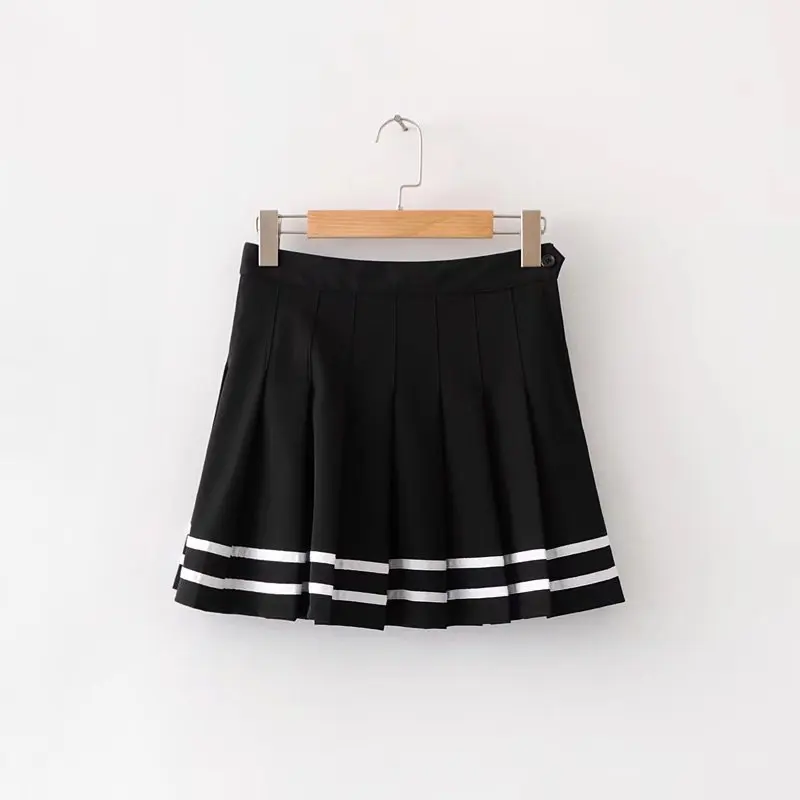 

Sexy Vintage School Girl Skirt Cute High Waist Pleated Mini Skirt Summer Women Uniform Skater Skirt Preppy Style