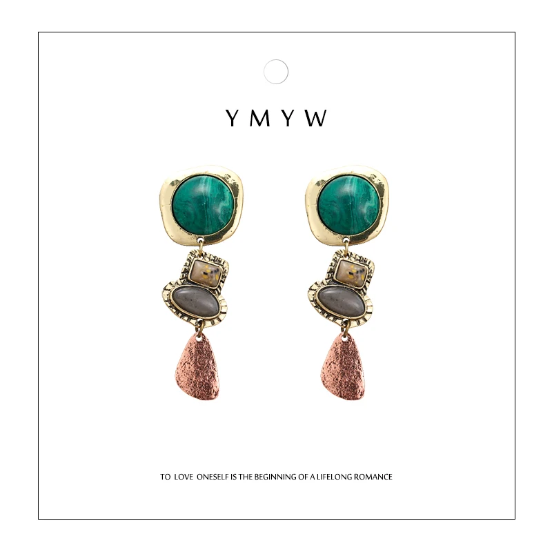 YMYW 2019 новые серьги в богемном стиле из смолы Za элегантные цинкового сплава для