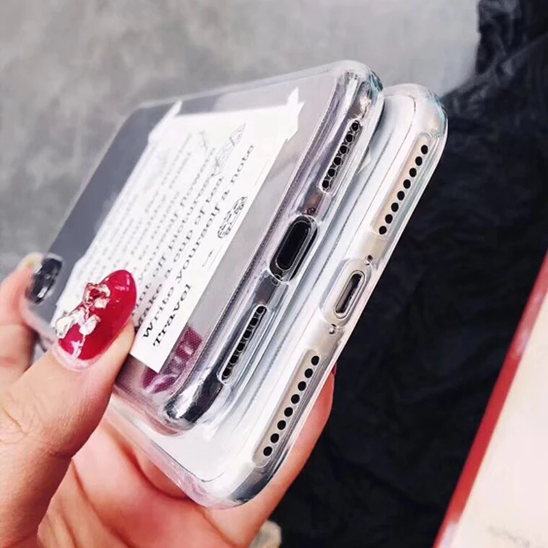 LACK Simple Notes Phone Case For iphone X 6 6S 7 8 Plus Fashion Cartoon Letters Ultra Slim Clear TPU Back Cover |