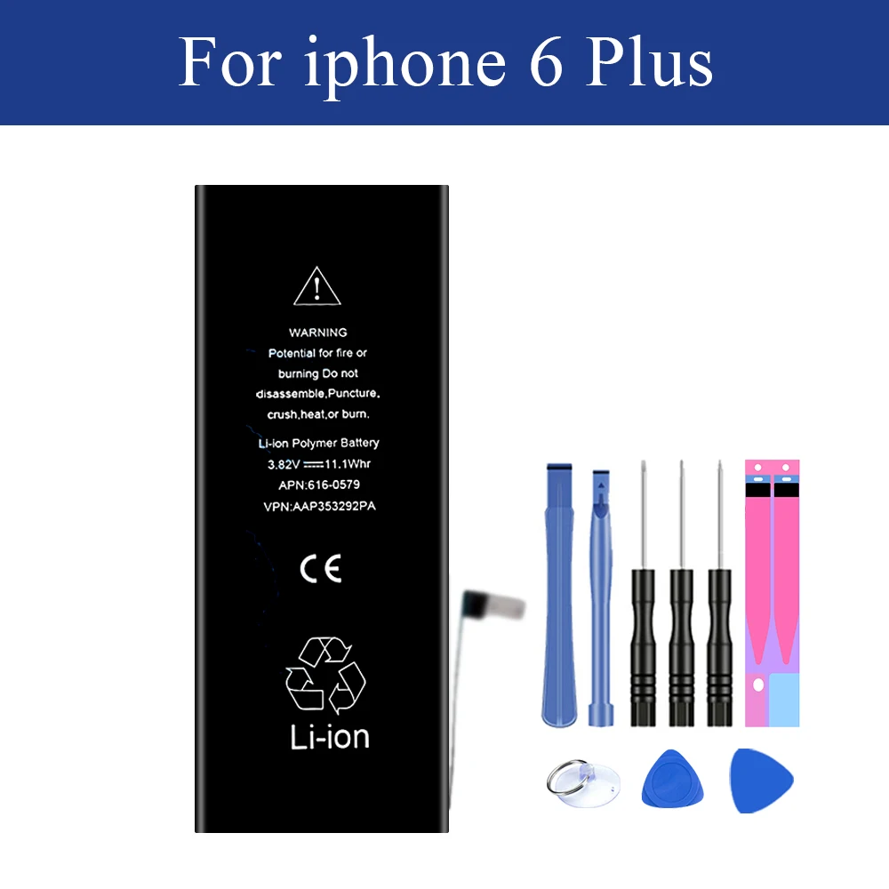 Верхняя батарея для iPhone 6 6s 7 6plus plus внутренняя телефона 2750 мАч 2915 литий-ионный +