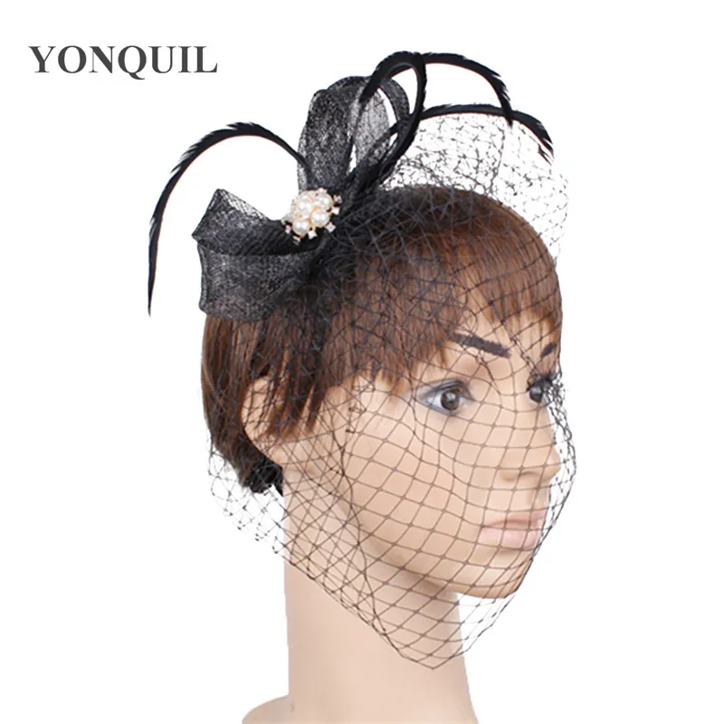 

Fashion Bridal Veil Cover Face Headwear Cocktail Elegant Headbands Fascinators Pillbox Loop Hats Wedding Hair Accessories MYQ074