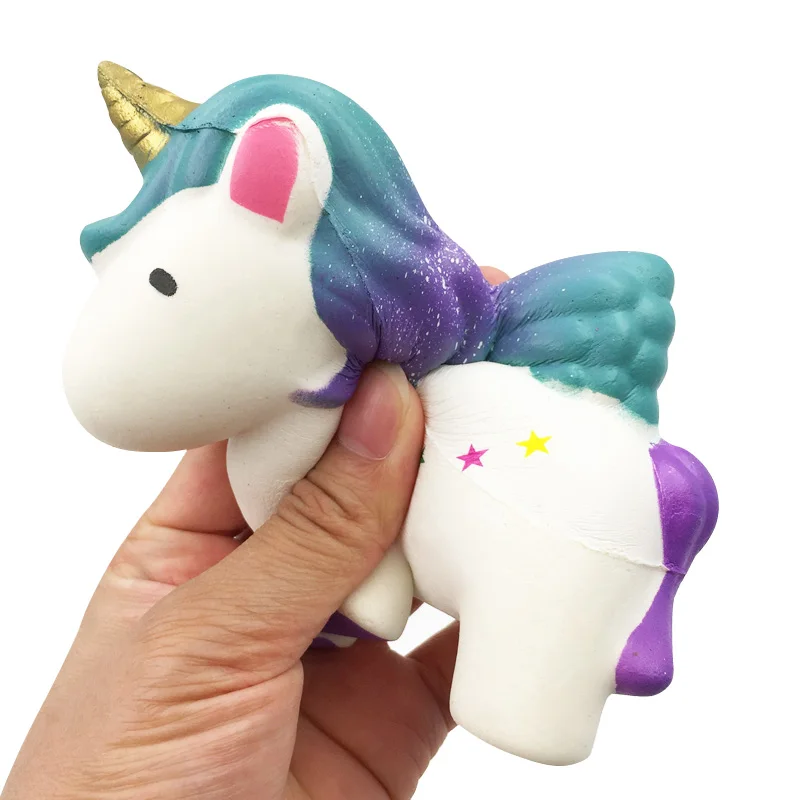 Kawaii squishy jumbo медленно поднимающийся единорог игрушки антистресс сжимаемые sqeeze