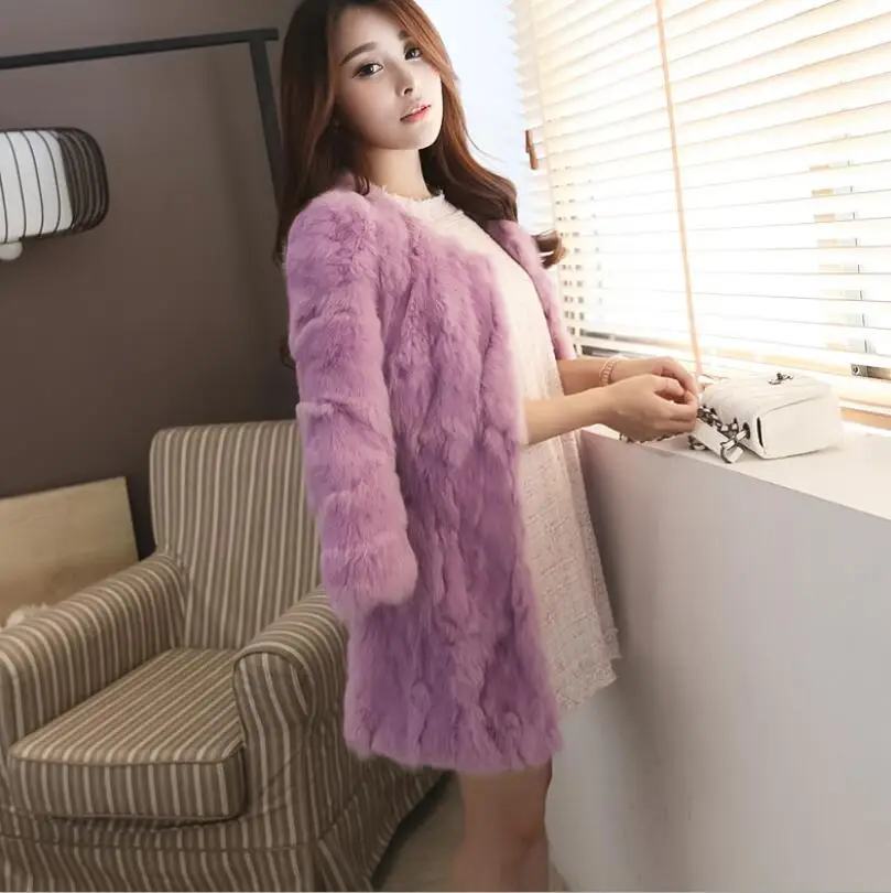 Women's Fur Coats Multi-color large size winter rabbit luxurious fur coat long self-cultivation one quality female overcoat | Женская