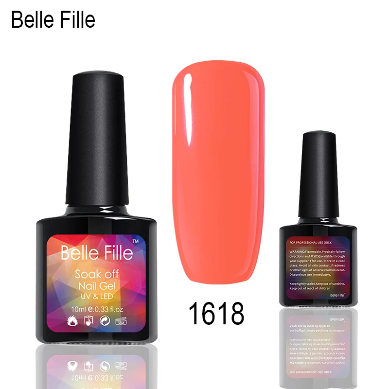 Belle Fille оранжевый гель для ногтей Лимон Апельсин УФ нужна Базовая рубашка и