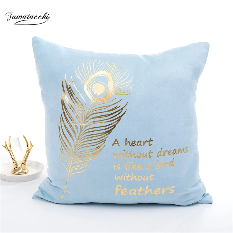 Чехол для подушки с золотым тиснением Fuwatacchi наволочка диванной в форме сердца