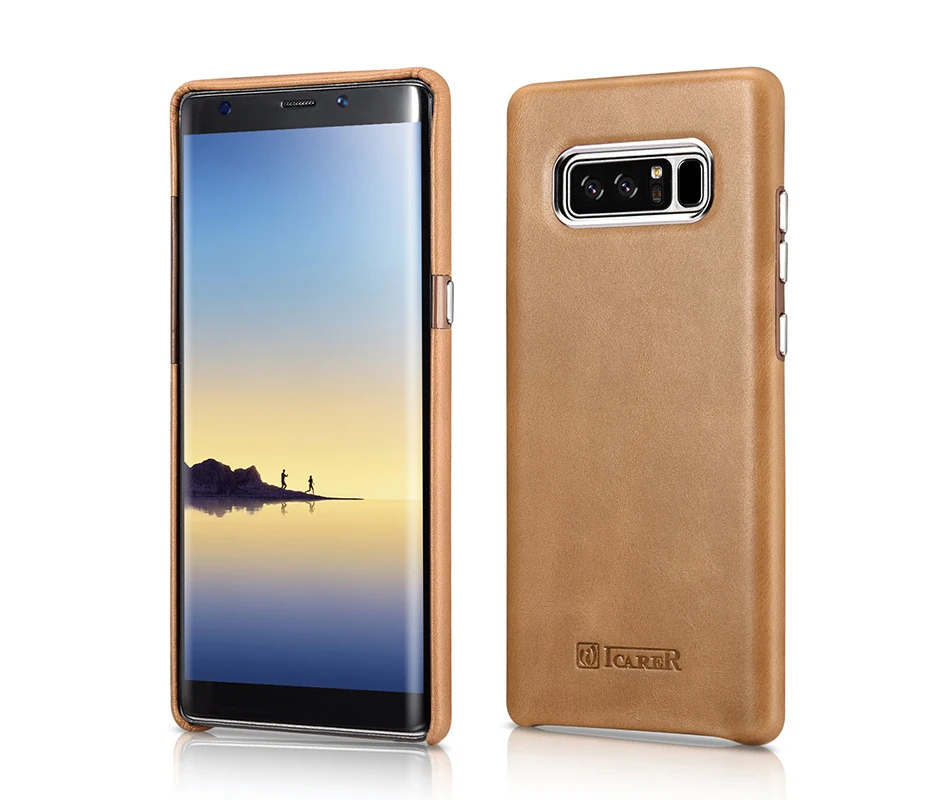 Роскошный ультра тонкий чехол из натуральной кожи для samsung Galaxy Note 8, винтажный жесткий 360, полная защита, задняя крышка для телефона, чехол для телефона s