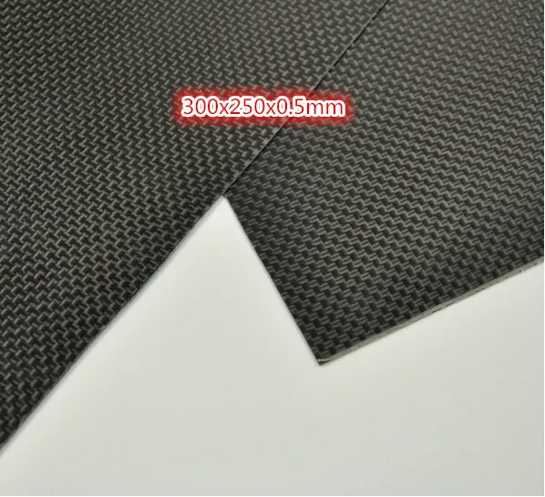 

300x250x0.5mm Carbon Fiber Plate Panel Sheet 3K Plain Weave High Glossy Surface