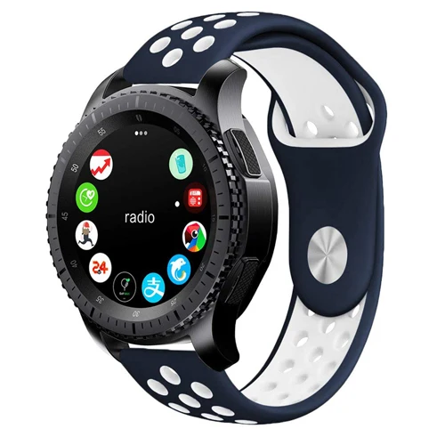 Huawei watch gt band для samsung galaxy watch active gear S3 frontier 46 мм 42 мм S2 classic 20 мм 22 мм ремешок силиконовый браслет - Цвет ремешка: blue white