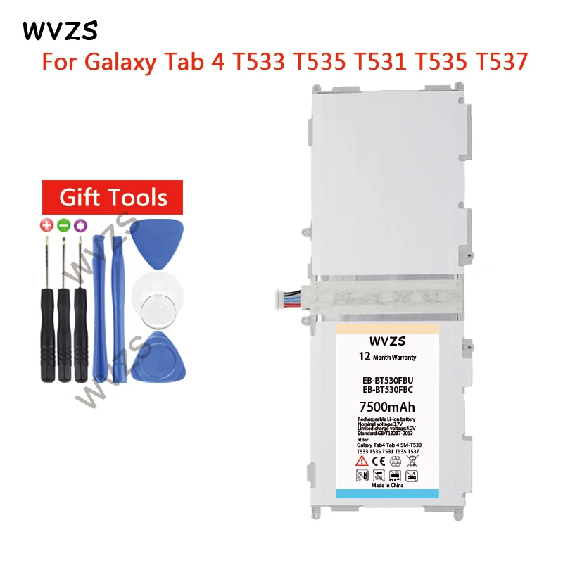 Wvzs 7500 мАч литий полимерный аккумулятор EB BT530FBU BT530FBC для samsung GALAXY Tab4 Tab 4 SM T530 T531 T535 T537 T533 P5220 планшет