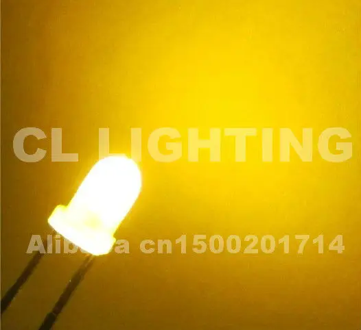 100 шт. желтый 3 мм светодиодный диодный рассеянный индикатор DIP LED1.7 2.2V 585 595nm (CE &
